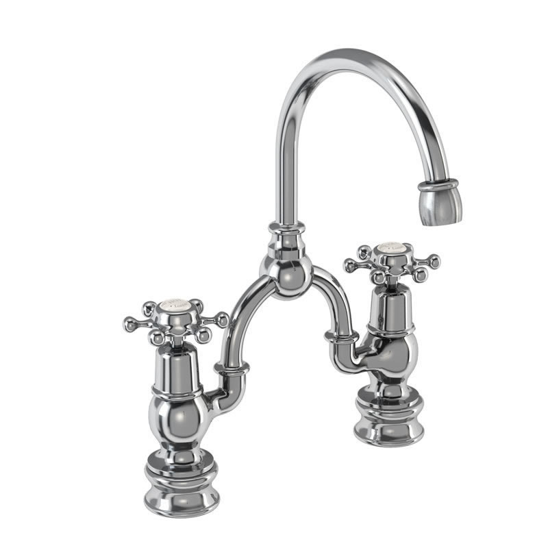 Birkenhead Medici Regent 2 tap hole arch mixer with curved spout (200mm centres)